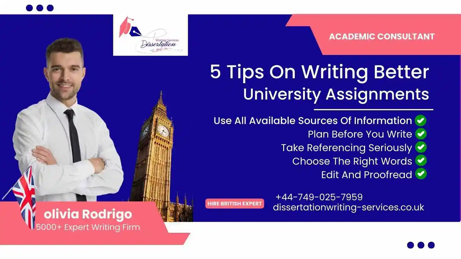 5 tips on writing better university assignments.